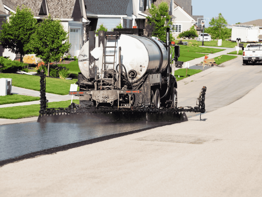 Completed commercial parking lot paving by East Texas Paving